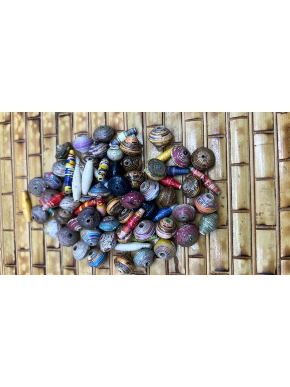 Recycled Paper Beads Mixed Colors Handmade For Jewelry Making Crafts 50+ Pcs